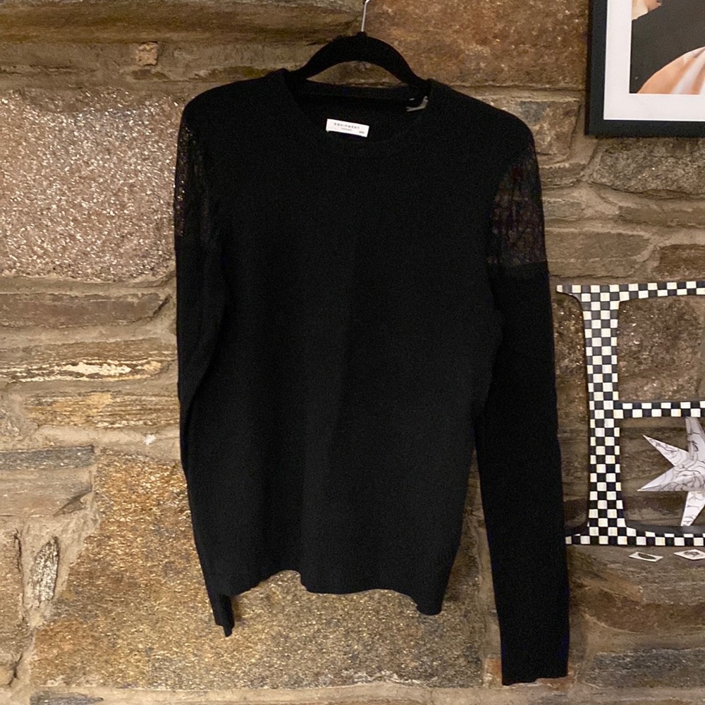 Equipment nwot sweater with sheer lace